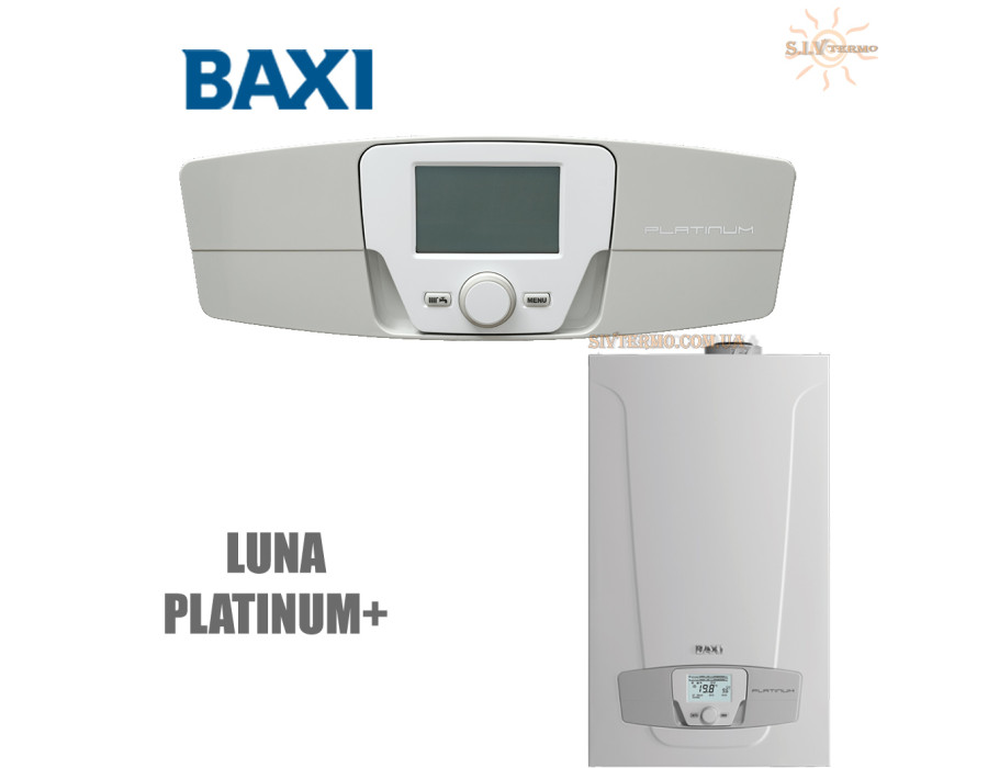 Настінний котел BAXI LUNA PLATINUM+ 24 GA ✓ Модуляція потужності 1:10 ✓ Двоконтурний ✓ Панель керування THINK ✓ Італія