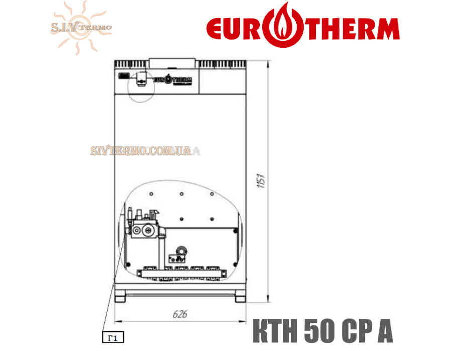 Котел газовый Eurotherm Technology ✓ КТН 50 СР A ✓ Одноконтурный ✓ Открытая камера сгорания ✓ ЭнергоНЕзависимый ✓ Украина - Киев, Чернигов