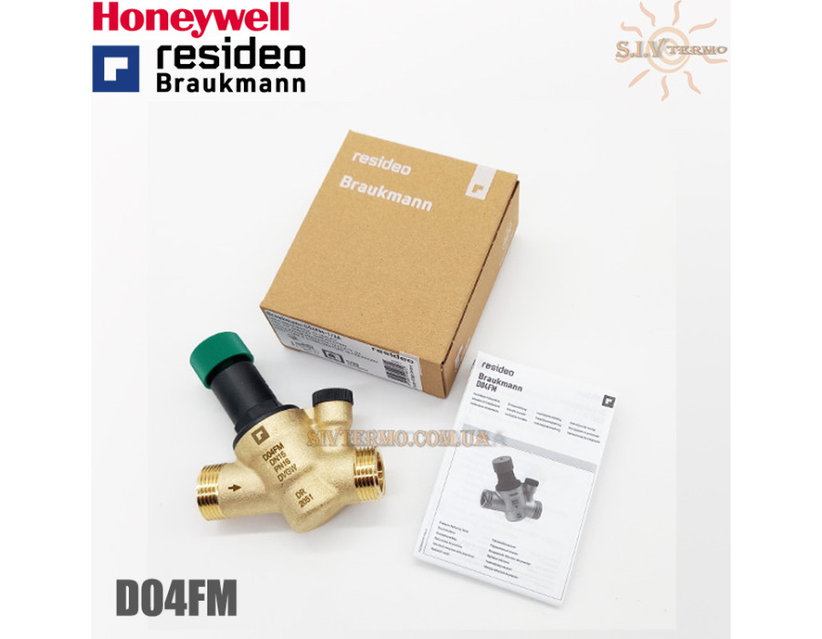 Редуктор давления воды Honeywell ✓ Resideo Braukmann ✓ D04FM-3/4A ✓ Наружная резьба ✓ Горячая вода, холодная вода ✓ США-Германия