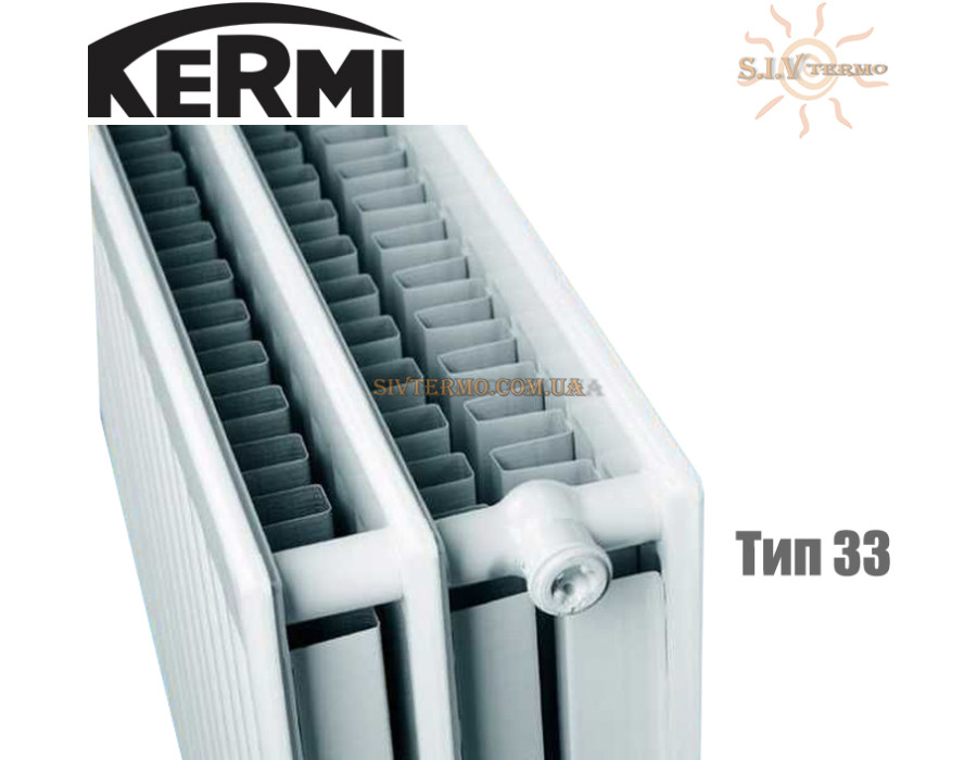 Панельний радіатор Kermi 33 клас висота 500 довжина 400 ✓ Серія FKO ✓ Профільний ✓ Підключення збоку ✓ Німеччина