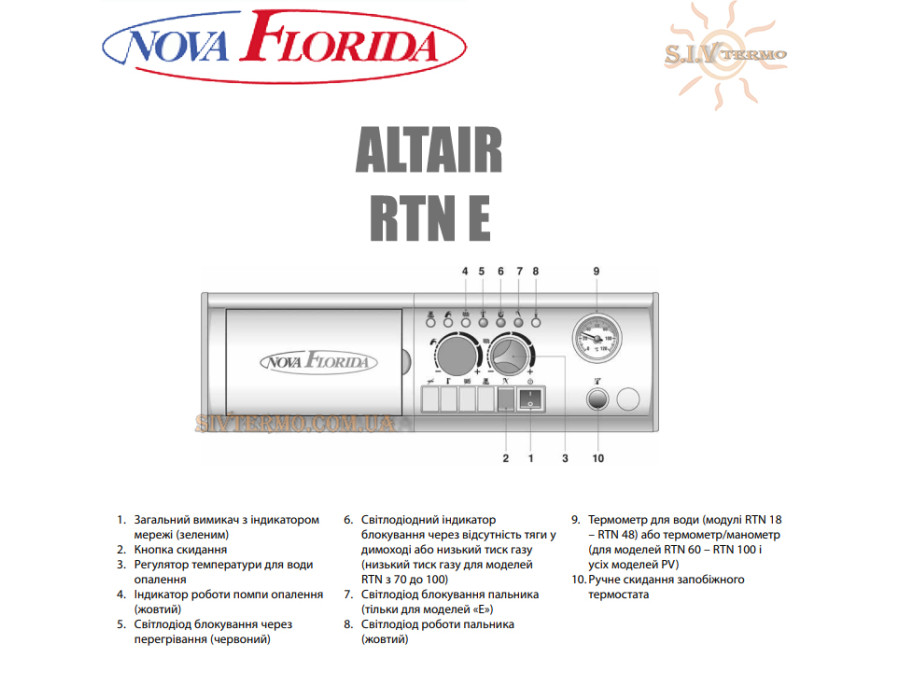 Котел газовый Nova Florida ALTAIR RTN E 24 ✓ Одноконтурный ✓ Электронный розжиг ✓ Открытая камера сгорания ✓ Италия