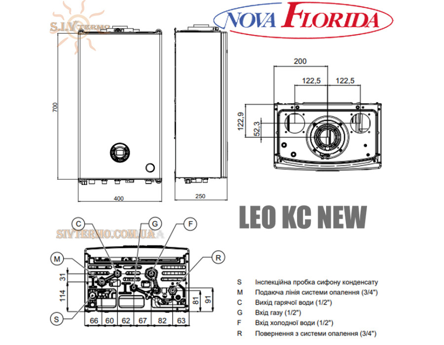 Настенный котел Nova Florida LEO KC NEW 24 ✓ Стальной теплообменник ✓ Двухконтурный ✓ Конденсационный 1:5 ✓ Италия 
