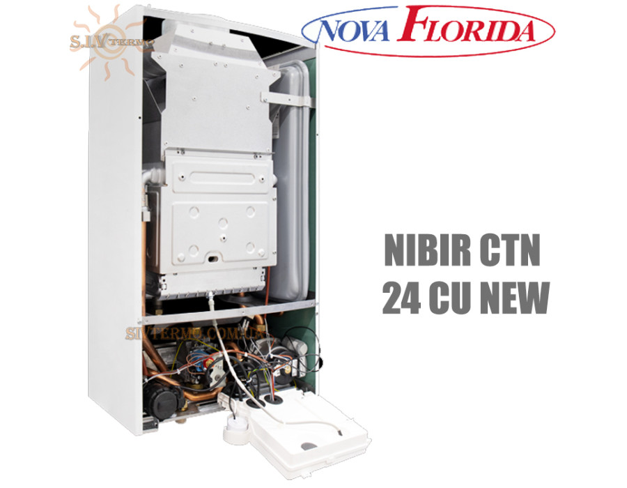 Настенный газовый котел Nova Florida NIBIR CTN 24 CU NEW ☼ Открытая камера сгорания ☼ Глубина всего 250 мм ☼ Два раздельных теплообменника ☼ Италия