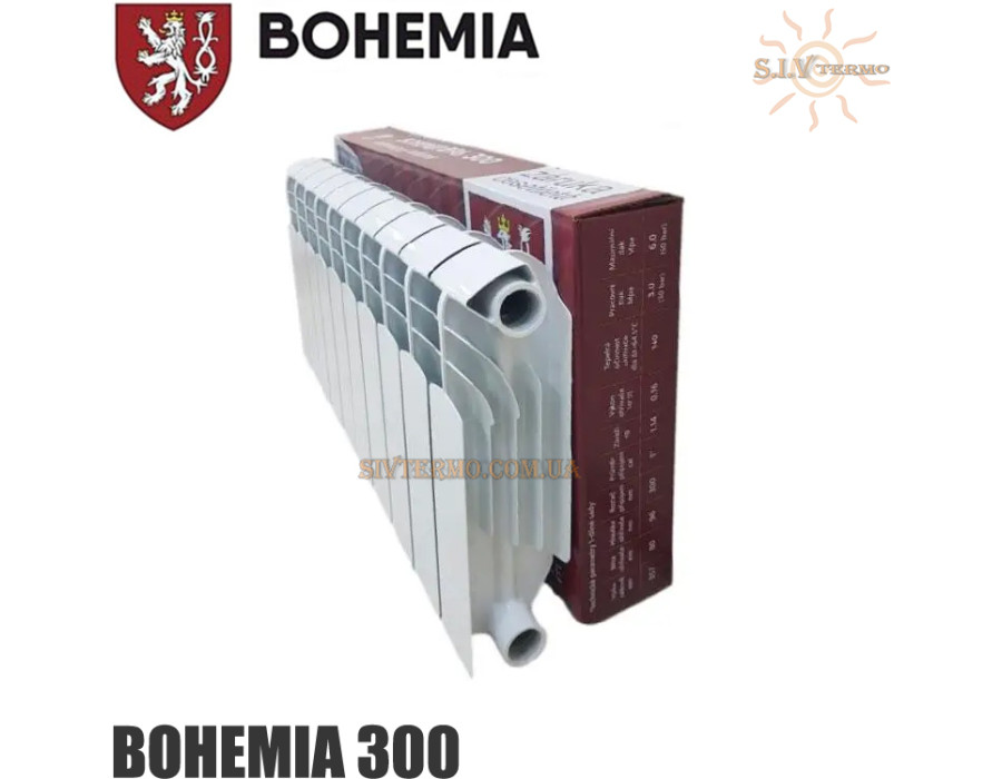 Биметаллический радиатор отопления Bohemia B96 300/96 ✓ Глубина секции 96 мм ✓ Белый ✓ Чехия-Китай