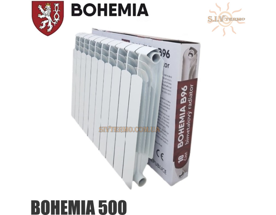 Биметаллический радиатор отопления Bohemia B96 500/96 ✓ Глубина секции 96 мм ✓ Белый ✓ Чехия-Китай