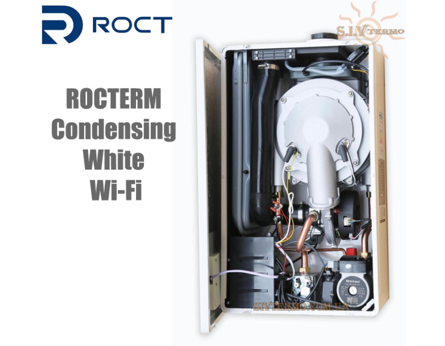 Котел  ROCTERM Condensing White Wi-Fi 24 kw ✓ Настінний ✓ Модуляція 1:5 ✓ Опалення 24 кВт ✓ Двоконтурний ✓ LED-дисплей ✓ Конденсаційний ✓ ROCTERM - Китай