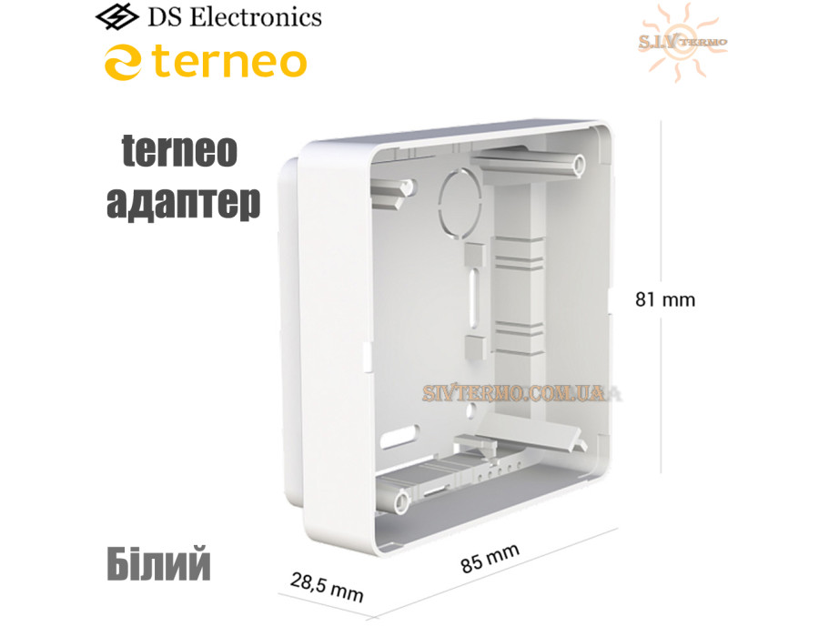 Адаптер terneo ✔ Белый  ✔ Планка ✔ 85 х 81 х 28,5 мм ✔ Монтажный элемент ✔ Тернео Украина
