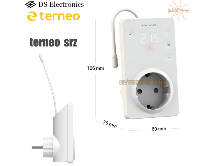 Terneo SRZ ✔ Цифровая ✔ 16А ✔ Защита от детей ✔ Для охлаждения и вентиляции ✔ Тернео Украина