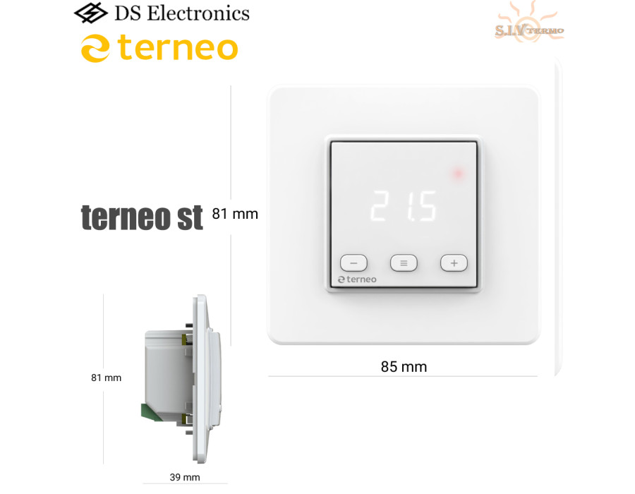 Terneo ST ✔ Цифровой ✔ Белая индикация ✔ Для теплого пола ✔ Для инфракрасных панелей ✔ Для конвекторов ✔ Белый ✔ Тернео Украина