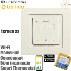 Терморегулятор Terneo SX - Smart Thermostat Молочный (Wi-Fi)