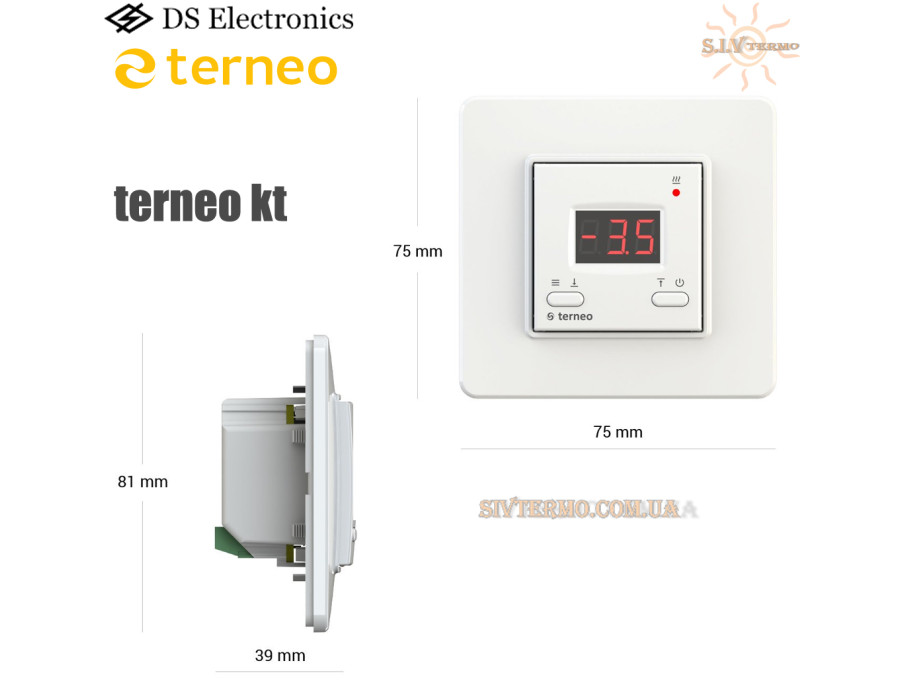 Terneo KT ✔ Цифровой ✔ Красная индикация ✔ Для снеготаяния ✔ Молочный ✔ Тернео Украина