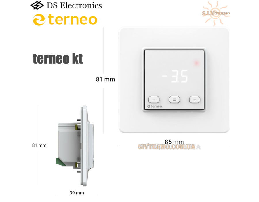 Terneo KT ✔ Цифровой ✔ Белая индикация ✔ Для снеготаяния ✔ Белый ✔ Тернео Украина