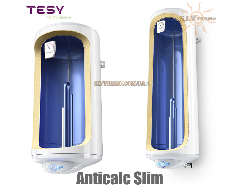 Бойлер TESY ☼ GCV 503516D B14 TBR ☼ Объем 50 литров ☼ Серия Anticalc Slim ☼ Сухой ТЭН ☼ Вертикальный ☼ 1600 Вт ☼ Болгария