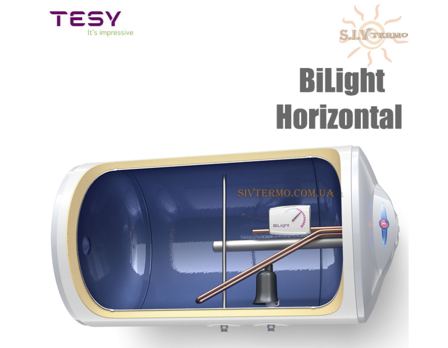 Бойлер TESY ☼ GCH 503520 B12 TSR ☼ Объем 50 литров ☼ Серия Bilight Horizontal ☼ Горизонтальный ☼ Подключение нижнее ☼ 2000 Вт ☼ Болгария