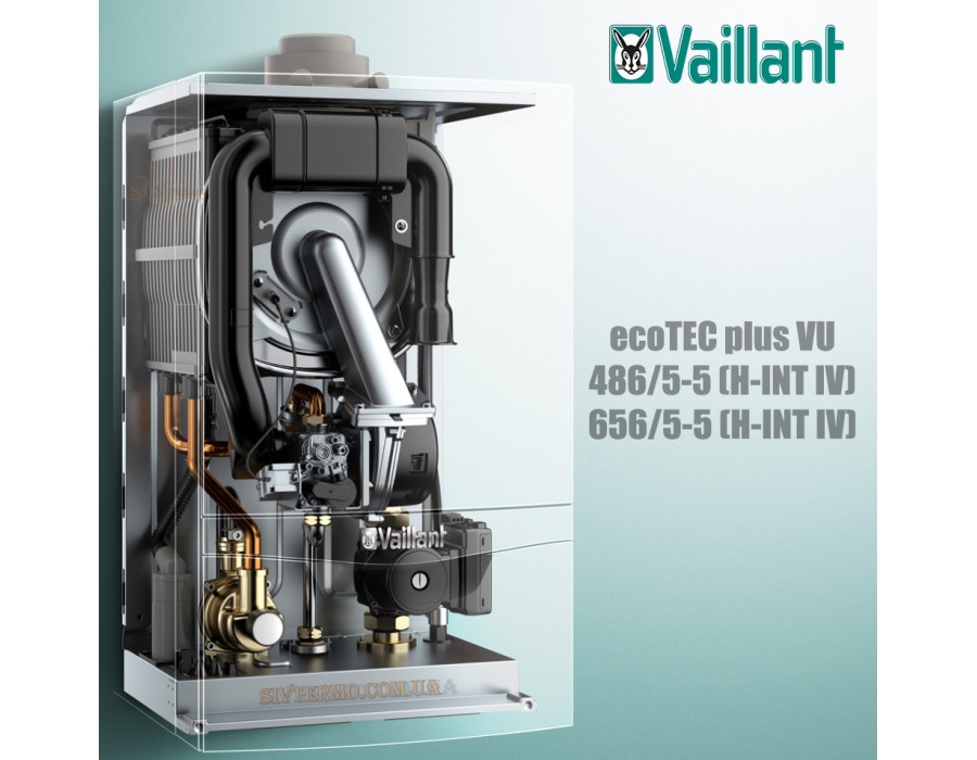 Настенный котел Vaillant ecoTEC ✓ Серия: Plus ✓ VU 656/5-5 (H-INT IV) ✓ Мощность: 67,6 кВт ✓ Конденсационный ✓ Модуляция работы ✓ Один контур ✓ Германия - Великобритания