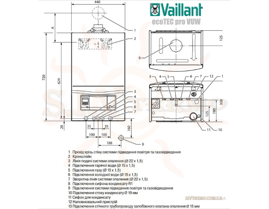 Настінний котел Vaillant ecoTEC ✓ Серія: Pro ✓ VUW INT 236 /5 -3‑H ✓ ГВП: 23 кВт ✓ Конденсаційний ✓ Модуляція роботи ✓ Два контури ✓ Німеччина