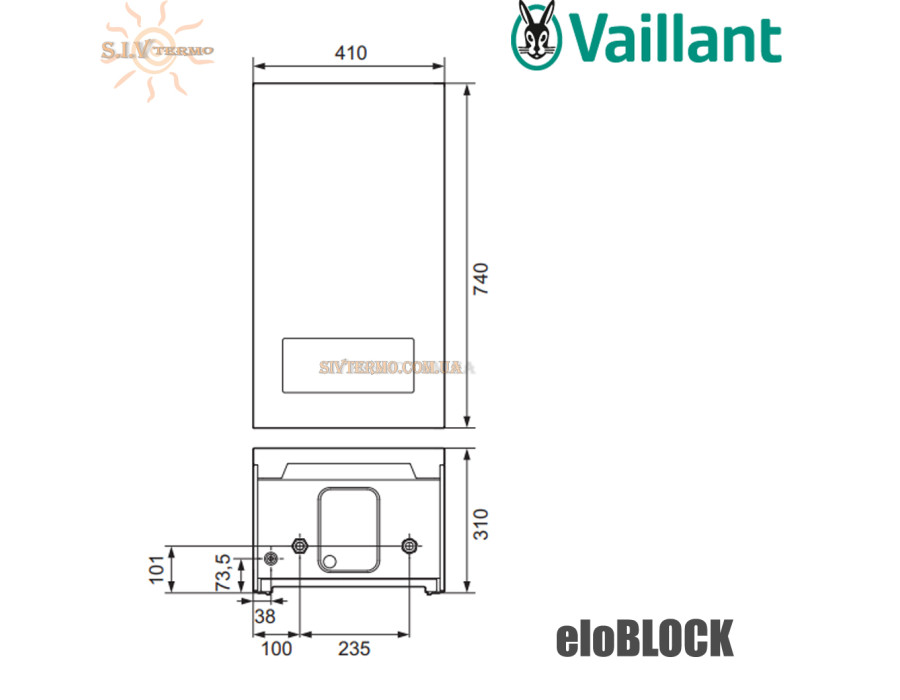 Котел електричний опалювальний Vaillant eloBLOCK ✓ VE24/14 ЕU II (6+6+6+6 кВт) ✓ Настінний ✓ Розширювальний бак ✓ Насос ✓ Словаччина