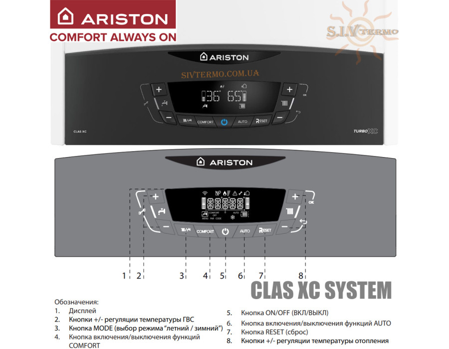 Настенный газовый котел Ariston CLAS XC SYSTEM 24 FF NG NEW ☼ Закрытая камера сгорания ☼ Функция «AUTO» ☼ Италия