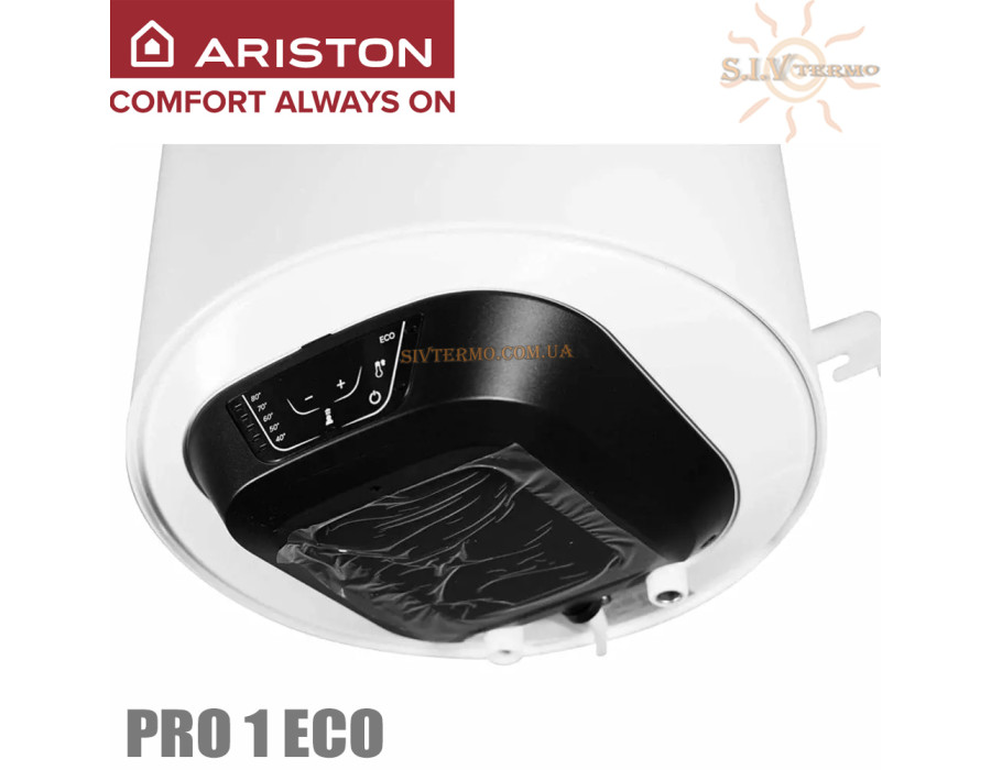 Бойлер Арістон ☼ PRO1 ECO 50 V 1.8K PL DRY HE ☼ Об'єм 50 літрів ☼ Колір білий ☼ Установка: вертикальна ☼ Круглий ☼ 1800 Вт ☼ Італія - Росія