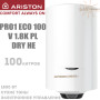 Бойлер Аристон ☼ PRO1 ECO 100 V 1.8K PL DRY HE ☼ Объем 100 литров ☼ Цвет белый ☼ Установка: вертикальная ☼ Круглый ☼ 1800 Вт ☼ Италия - Россия