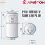 Бойлер Арістон ☼ PRO1 ECO 50 V SLIM 1,8K PL EU ☼ Об'єм 49 літрів ☼ Слім ☼ Вертикальна ☼ Круглий ☼ 1800 Вт ☼ Італія