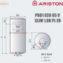 Бойлер Аристон ☼ PRO1 ECO 65 V SLIM 1,8K PL EU ☼ Объем 65 литров ☼ Слим ☼ Вертикальный ☼ Круглый ☼ 1800 Вт ☼ Италия