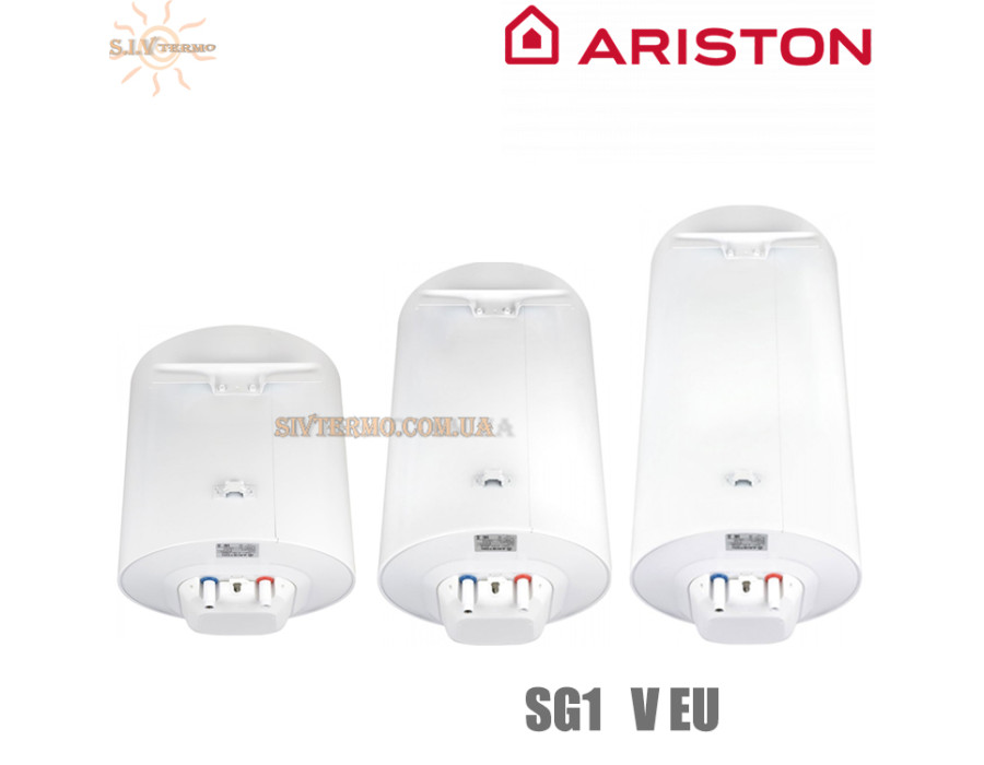 Бойлер Арістон ☼ SG1 50 V EU ☼ Об'єм 49 літрів ☼ Колір білий ☼ Установка: вертикальна ☼ Круглий ☼ 1500 Вт ☼ Італія