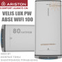 Бойлер Арістон ☼ VELIS LUX PW ABSE WIFI 100 ☼ Об'єм 80 літрів ☼ Колір сірий ☼ Установка: вертикальна, горизонтальна ☼ Плоский ☼ 2500 Вт ☼ Італія - Росія