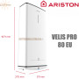 Бойлер Аристон ☼ VELIS PRO 80 EU ☼ 65 литров ☼ Эмалированый ТЭН ☼ Вертикальный/горизонтальный ☼ Плоский ☼ 3000 Вт ☼ Италия