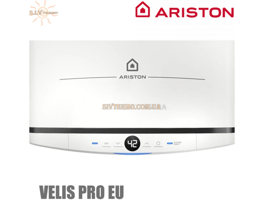 Бойлер Аристон ☼ VELIS PRO 100 EU ☼ 80 литров ☼  Эмалированый ТЭН ☼ Вертикальный/горизонтальный ☼ Плоский ☼ 3000 Вт ☼ Италия