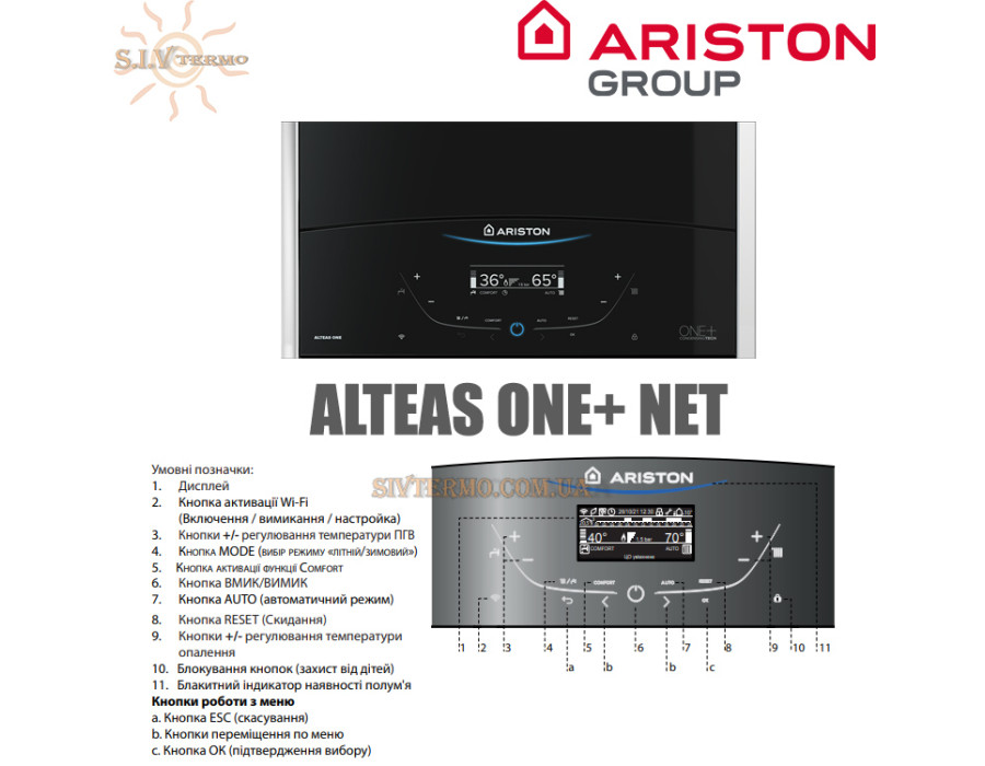 Настенный котел Ariston ALTEAS ONE+ NET 24 ✓ Конденсационный ✓ Двухконтурный ✓ Модуляция 1:10 ✓ Модулированный насос ✓ Италия