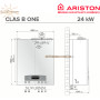 Настінний котел Ariston CLAS B ONE 24 WI-FI ✓ Конденсаційний ✓ Вбудований бойлер на 40 літрів ✓ Модуляція 1:8 ✓ Функції Auto, Comfort ✓ Італія