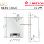 Настінний котел Ariston CLAS B ONE 24 WI-FI ✓ Конденсаційний ✓ Вбудований бойлер на 40 літрів ✓ Модуляція 1:8 ✓ Функції Auto, Comfort ✓ Італія