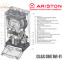 Настінний котел Ariston CLAS ONE 35 WI-FI ✓ Конденсаційний ✓ Двоконтурний ✓ Модуляція 1:8 ✓ Функції Auto, Comfort ✓ Італія