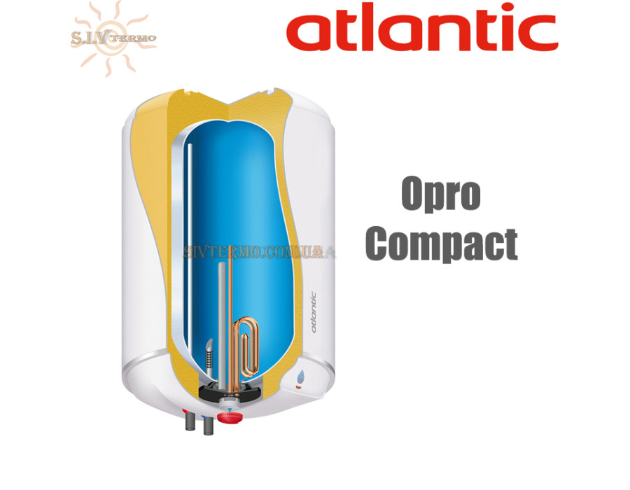 Бойлер Atlantic Opro Compact ✓ Установка над мойкой ✓ Объем бака 15 литров ✓ Мокрый ТЭН ✓ Форма призмы ✓ Накопительный ✓ Вертикальный ✓ Таиланд - Украина 