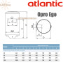 Бойлер Atlantic O'pro Ego ✓ Накопительный ✓ Объем бака 46,7 литров ✓ Мокрый ТЭН ✓ Круглый ✓ Вертикальный ✓ Одесса Украина