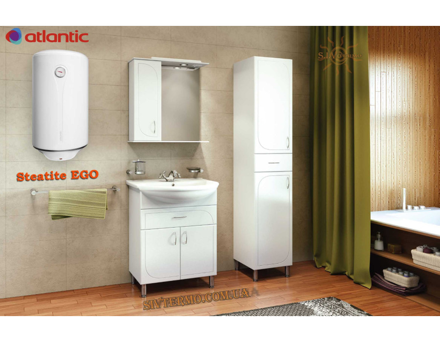 Бойлер Atlantic Steatite Ego 80 VM 080 D400-1-BC 1200W ✓ Объем 75 литров ✓ Накопительный ✓ Навесной ✓ Украина