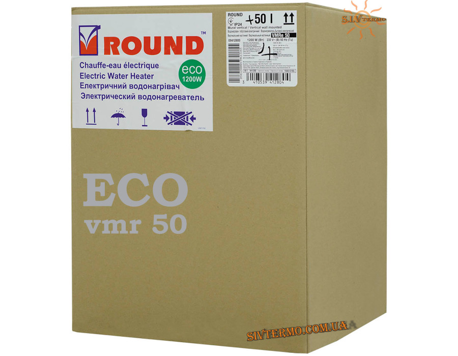 Бойлер Round ☼ VMR 50 ☼ Объем 46,7 литров ☼ Серия ECO ☼ Накопительный ☼ Навесной ☼ 1200 Вт ☼ Одесса Atlantic 