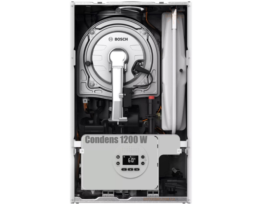 Настінний котел Bosch Condens 1200 W ✓ Модуляція 1:5 ✓ Опалення 24 кВт ✓ ГВП 24 кВт ✓ Двоконтурний ✓ Конденсаційний ✓ Туреччина - Німеччина