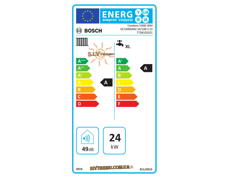 Котел Bosch Condens 5300i WM ✓ Модуляція 1:10 ✓ Опалення 24 кВт ✓ Вбудований бак ГВП 100 літрів ✓ Конденсаційний