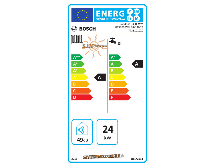 Напольный котел Bosch Condens 5300i WM ✓ Модуляция 1:10 ✓ Отопление 24 кВт ✓ Встроенный бак ГВС 120 литров ✓ Конденсационный 