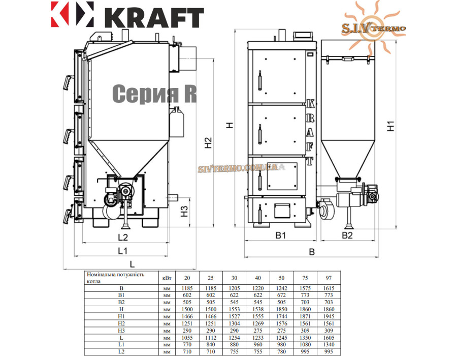 Твердотопливный котел KRAFT 20 кВт ✓ Серия R ✓ Работа на пеллетах и мелкофракционном угле ✓ Горелка ретортного типа Pancer Pol Польша ✓ Чернигов