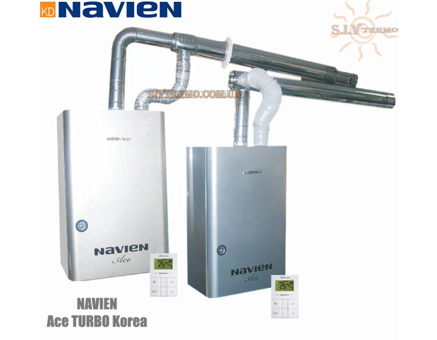 Навесной газовый котел Navien ✓ Ace TURBO Korea ✓ 35 кВт ✓ Закрытая камера сгорания ✓ Выносной пульт ✓ Корейская система дымоудаления ✓ Южная Корея