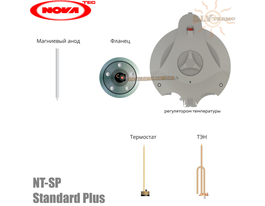 Бойлер NovaTec ☼ NT-SP 80 ☼ Об'єм 80 літрів ☼ Серія Standart Plus ☼ Накопичувальний ☼ Навісний ☼ 1800 Вт ☼ Одеса Україна
