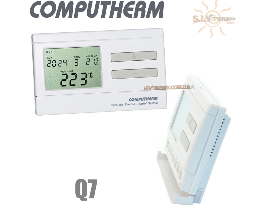 Комнатный терморегулятор ✓ Computherm Q7 ✓ Цифровая регулировка ✓ от +10 до +30°C ✓ Точность измерения 0,2°C ✓ Напряжение питания 2x1.5V (тип АА) ✓ Венгрия - Китай 