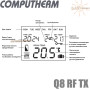 Беспроводной недельный терморегулятор ✓ Computherm Q8RF TX ✓ Цифровая регулировка ✓ от +10 до +30°C ✓ Точность измерения 0,2°C ✓ Напряжение 2x1.5V (тип АА) ✓ Венгрия - Китай 