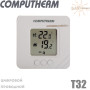 Кімнатний терморегулятор ✓ Computherm T32 ✓ Цифрове регулювання ✓ від +10 до +30°C ✓ Точність вимірювання 0,5°C ✓ Живлення 2x1.5V (тип ААА) ✓ Угорщина - Туреччина
