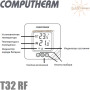 Кімнатний терморегулятор ✓ Computherm T32 RF ✓ Цифрове регулювання ✓ від +10 до +30°C ✓ Точність вимірювання 0,5°C ✓ Живлення 2x1.5V (тип ААА) ✓ Угорщина - Туреччина