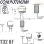 Кімнатний терморегулятор ✓ Computherm T32 RF ✓ Цифрове регулювання ✓ від +10 до +30°C ✓ Точність вимірювання 0,5°C ✓ Живлення 2x1.5V (тип ААА) ✓ Угорщина - Туреччина