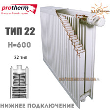 Радіатор сталевий Protherm тип 22 600x700 нижнє підключення